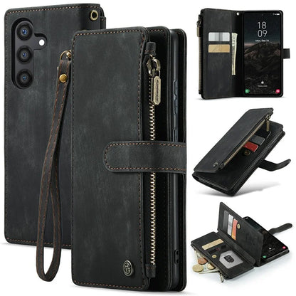CASEME C30 Series for Samsung Galaxy S24 Case PU Leather 7 Card Slots Wallet Phone Cover