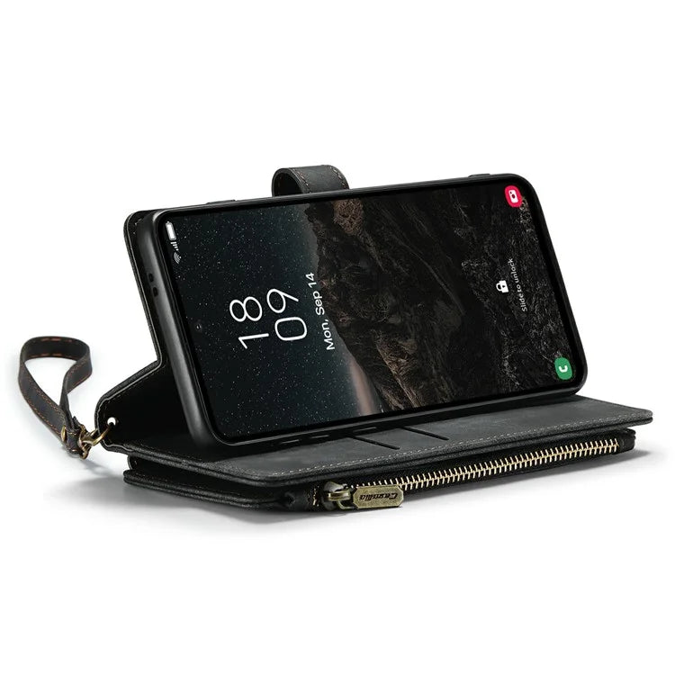 CASEME C30 Series for Samsung Galaxy S24 Case PU Leather 7 Card Slots Wallet Phone Cover