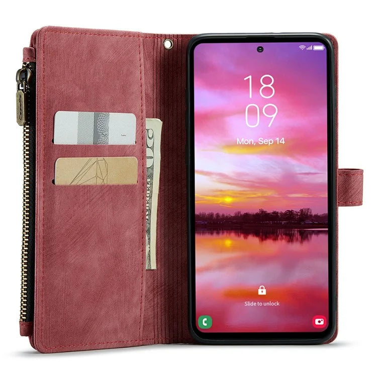 CASEME C30 Series for Samsung Galaxy S24 Case PU Leather 7 Card Slots Wallet Phone Cover