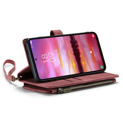 CASEME C30 Series for Samsung Galaxy S24 Case PU Leather 7 Card Slots Wallet Phone Cover