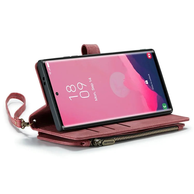 CASEME C30 Series for Samsung Galaxy S24 Ultra Case 10 Card Slots Phone Cover Zipper Cash Pocket