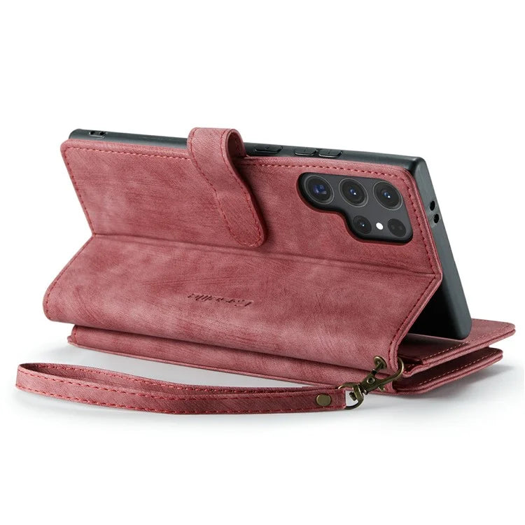CASEME C30 Series for Samsung Galaxy S24 Ultra Case 10 Card Slots Phone Cover Zipper Cash Pocket