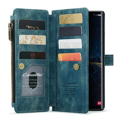 CASEME C30 Series for Samsung Galaxy S24 Ultra Case 10 Card Slots Phone Cover Zipper Cash Pocket