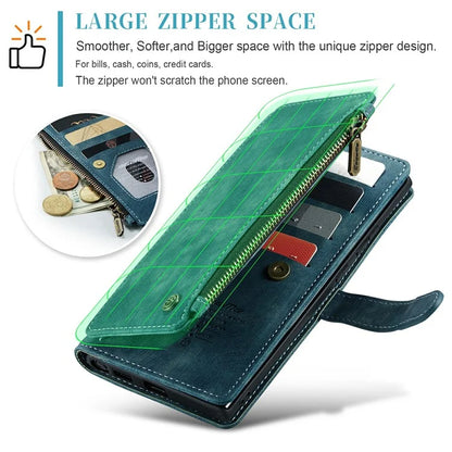 CASEME C30 Series for Samsung Galaxy S24 Ultra Case 10 Card Slots Phone Cover Zipper Cash Pocket