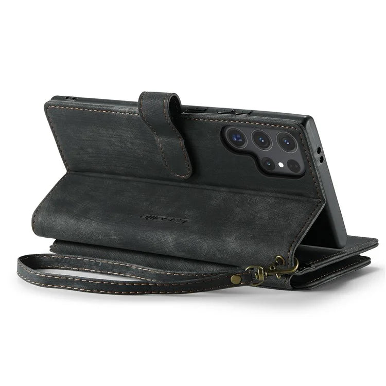CASEME C30 Series for Samsung Galaxy S24 Ultra Case 10 Card Slots Phone Cover Zipper Cash Pocket
