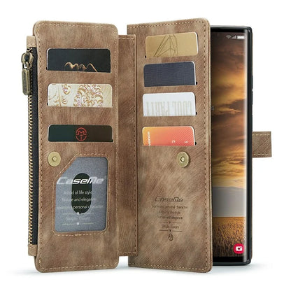 CASEME C30 Series for Samsung Galaxy S24 Ultra Case 10 Card Slots Phone Cover Zipper Cash Pocket