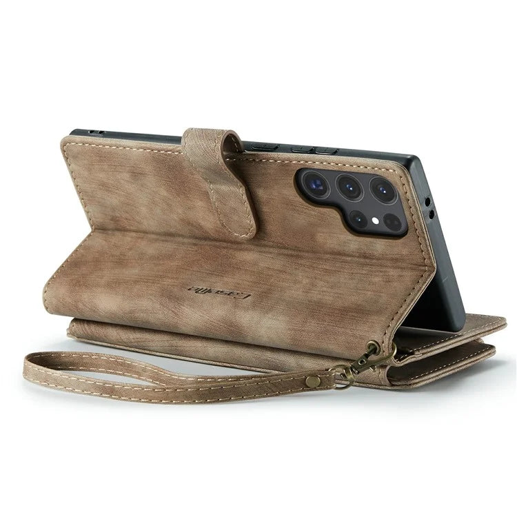 CASEME C30 Series for Samsung Galaxy S24 Ultra Case 10 Card Slots Phone Cover Zipper Cash Pocket