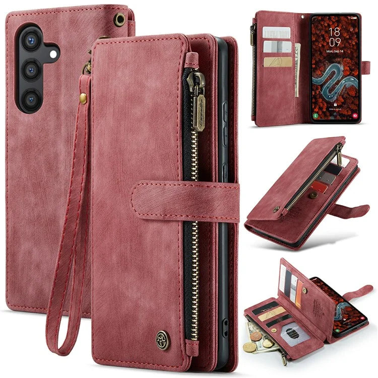 CASEME C30 Series for Samsung Galaxy S24+ Case 10 Card Holder Stand Leather Phone Cover