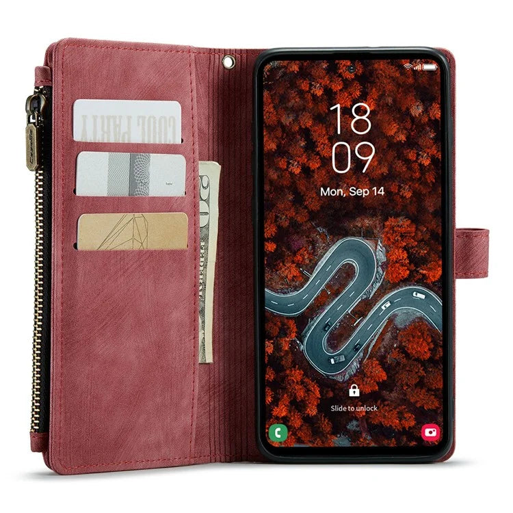CASEME C30 Series for Samsung Galaxy S24+ Case 10 Card Holder Stand Leather Phone Cover