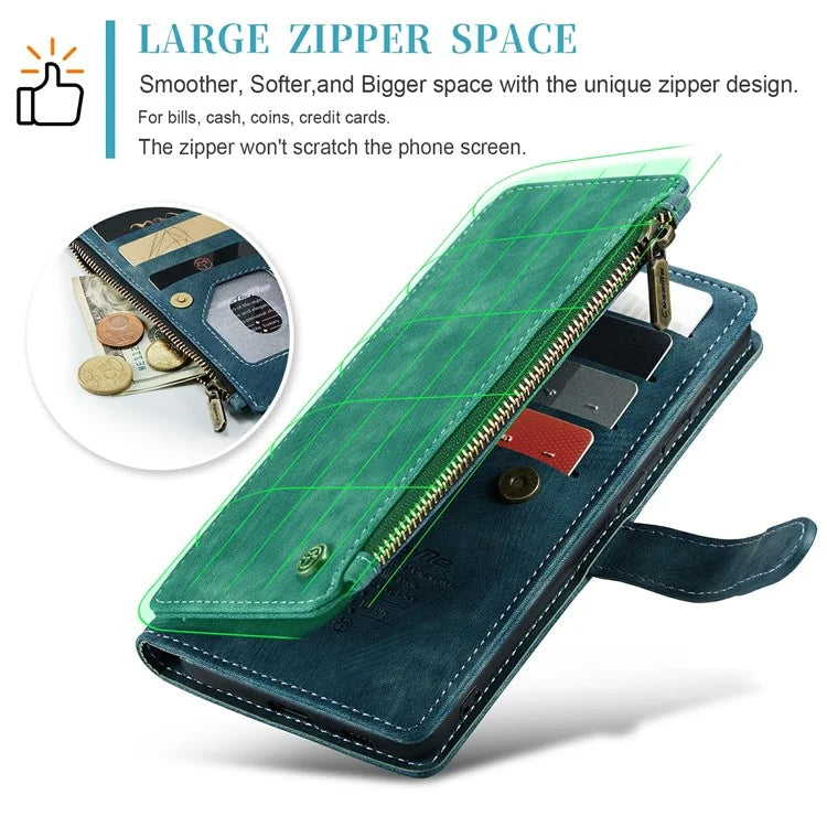 CASEME C30 Series for Samsung Galaxy S24+ Case 10 Card Holder Stand Leather Phone Cover