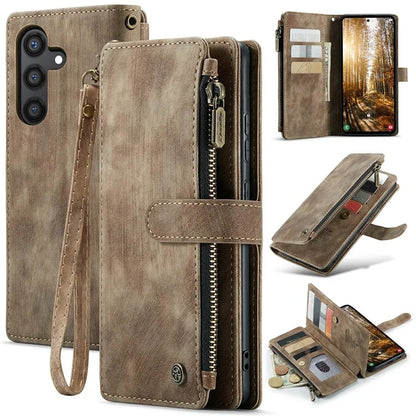 CASEME C30 Series for Samsung Galaxy S24+ Case 10 Card Holder Stand Leather Phone Cover