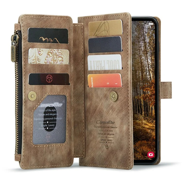 CASEME C30 Series for Samsung Galaxy S24+ Case 10 Card Holder Stand Leather Phone Cover