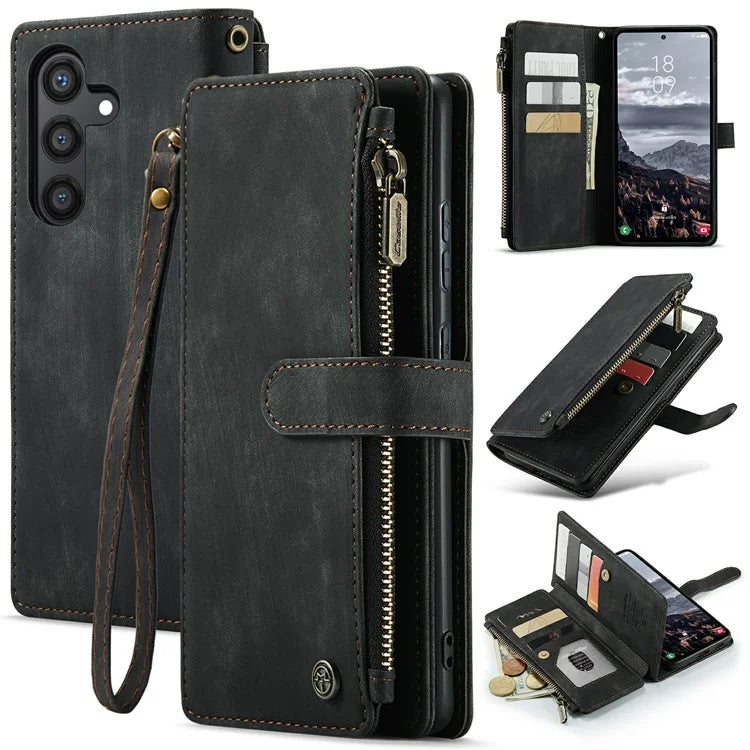 CASEME C30 Series for Samsung Galaxy S24+ Case 10 Card Holder Stand Leather Phone Cover