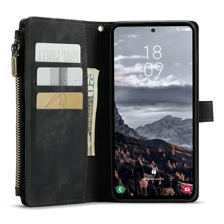 CASEME C30 Series for Samsung Galaxy S24+ Case 10 Card Holder Stand Leather Phone Cover