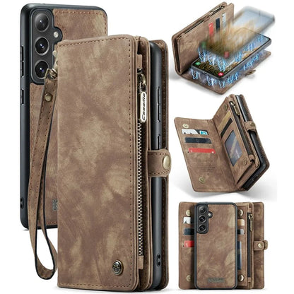 CASEME 008 Series for Samsung Galaxy S24 Leather Case Magnetic Detachable Phone Cover