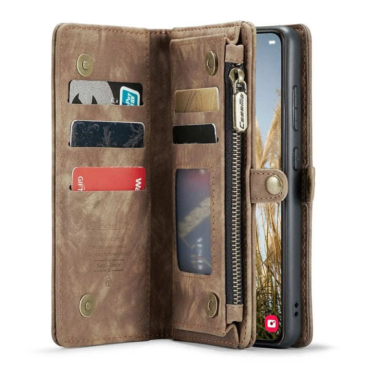 CASEME 008 Series for Samsung Galaxy S24 Leather Case Magnetic Detachable Phone Cover