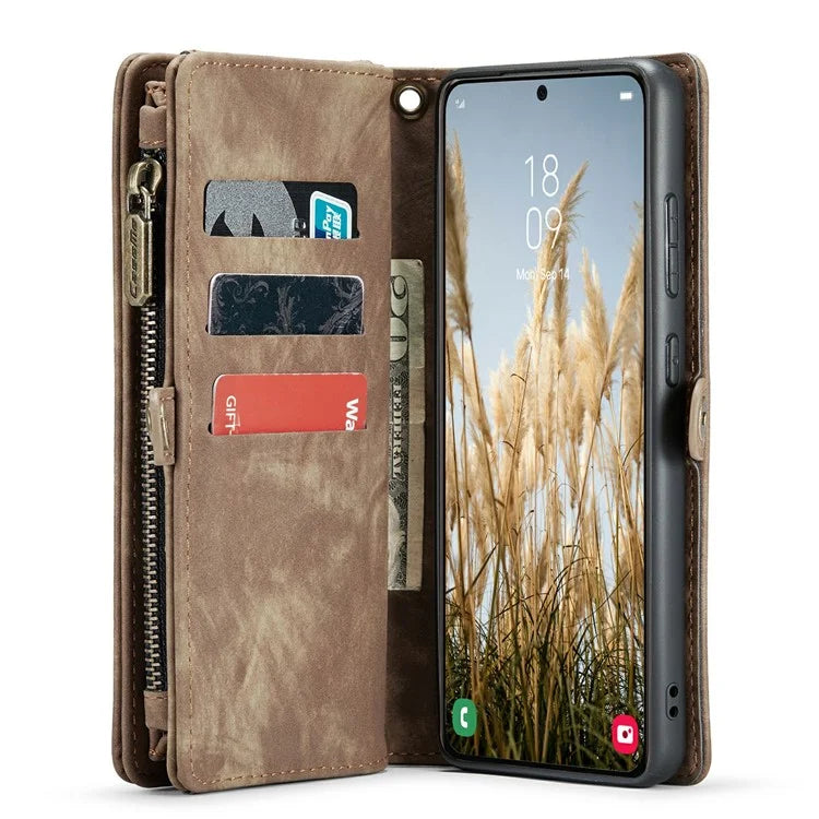 CASEME 008 Series for Samsung Galaxy S24 Leather Case Magnetic Detachable Phone Cover