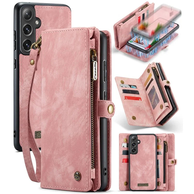 CASEME 008 Series for Samsung Galaxy S24 Leather Case Magnetic Detachable Phone Cover