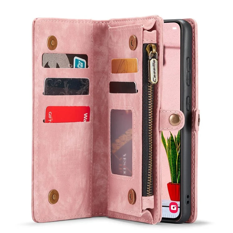 CASEME 008 Series for Samsung Galaxy S24 Leather Case Magnetic Detachable Phone Cover