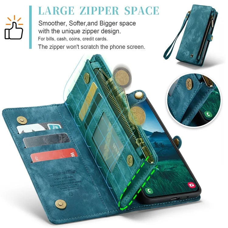 CASEME 008 Series for Samsung Galaxy S24 Leather Case Magnetic Detachable Phone Cover