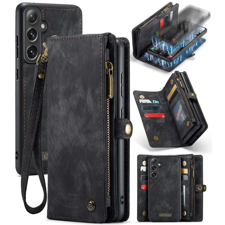 CASEME 008 Series for Samsung Galaxy S24 Leather Case Magnetic Detachable Phone Cover