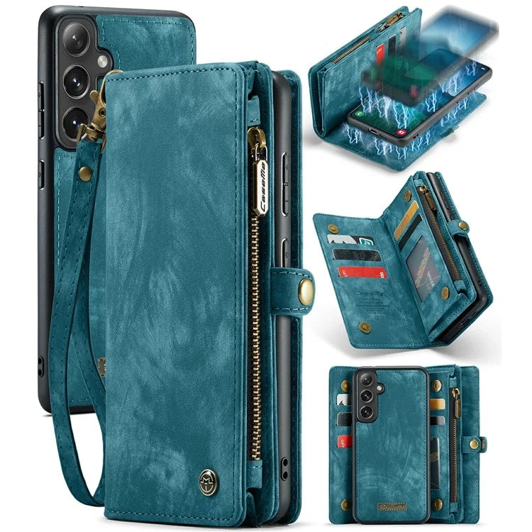 CASEME 008 Series for Samsung Galaxy S24+ Case Detachable Leather Zipper Wallet Phone Cover