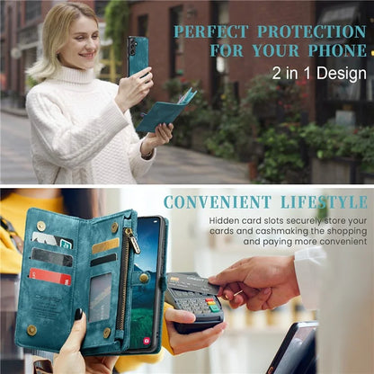 CASEME 008 Series for Samsung Galaxy S24+ Case Detachable Leather Zipper Wallet Phone Cover