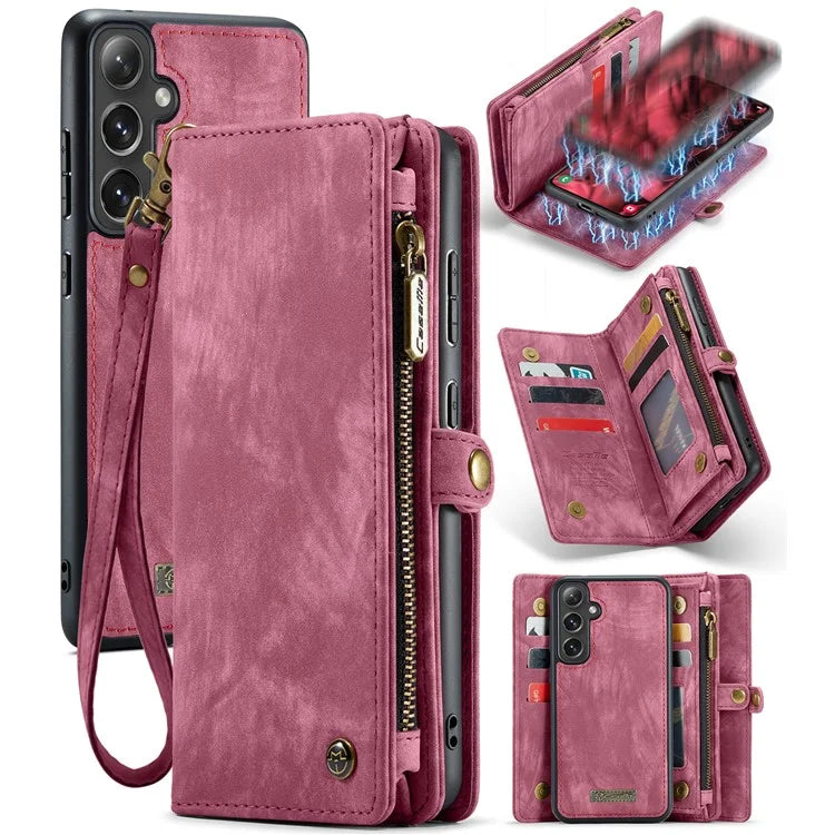 CASEME 008 Series for Samsung Galaxy S24+ Case Detachable Leather Zipper Wallet Phone Cover