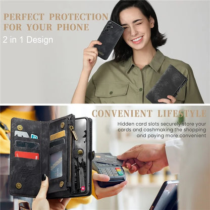 CASEME 008 Series for Samsung Galaxy S24+ Case Detachable Leather Zipper Wallet Phone Cover