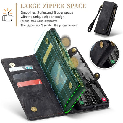 CASEME 008 Series for Samsung Galaxy S24+ Case Detachable Leather Zipper Wallet Phone Cover