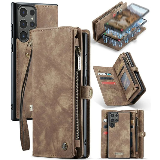 CASEME 008 Series for Samsung Galaxy S24 Ultra Leather Case Detachable Wallet Phone Cover