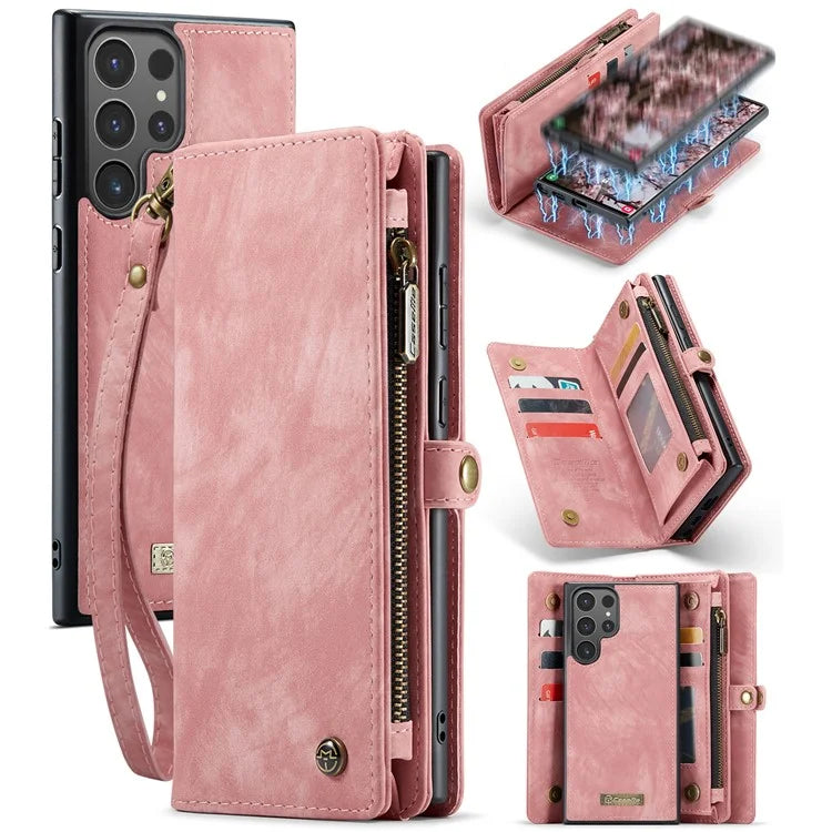 CASEME 008 Series for Samsung Galaxy S24 Ultra Leather Case Detachable Wallet Phone Cover
