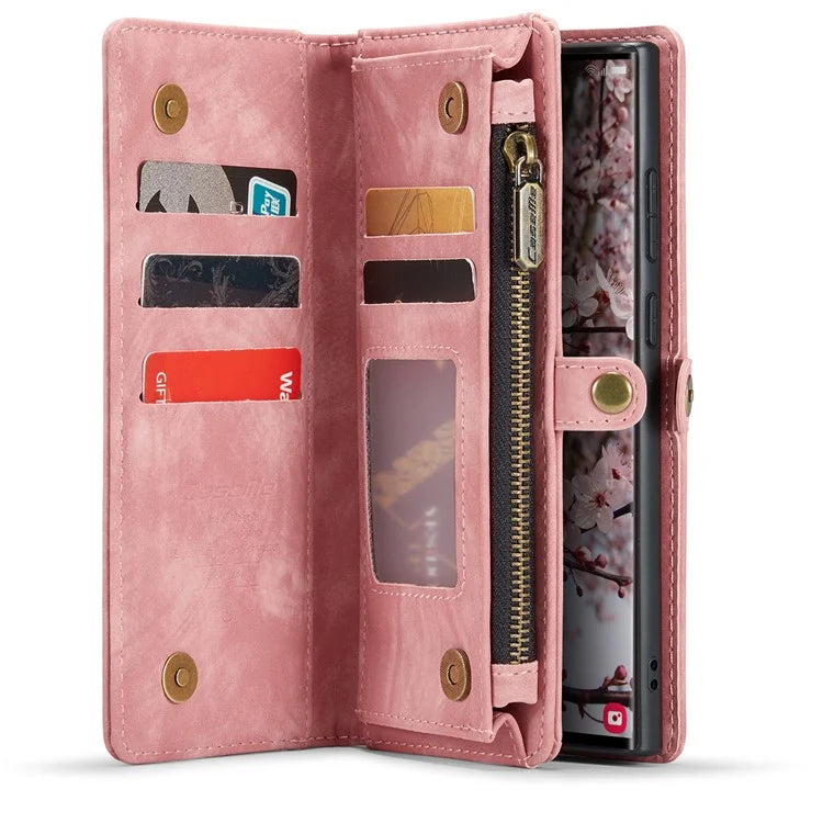 CASEME 008 Series for Samsung Galaxy S24 Ultra Leather Case Detachable Wallet Phone Cover