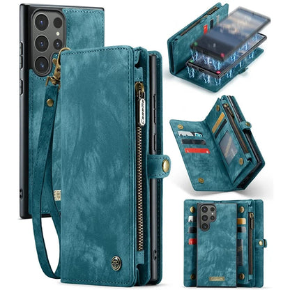 CASEME 008 Series for Samsung Galaxy S24 Ultra Leather Case Detachable Wallet Phone Cover