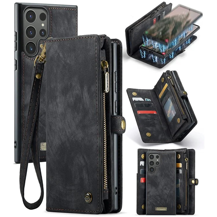 CASEME 008 Series for Samsung Galaxy S24 Ultra Leather Case Detachable Wallet Phone Cover