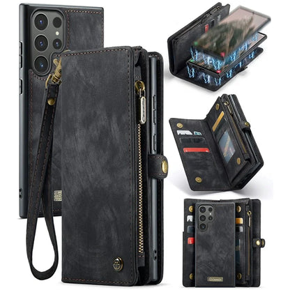 CASEME 008 Series for Samsung Galaxy S24 Ultra Leather Case Detachable Wallet Phone Cover
