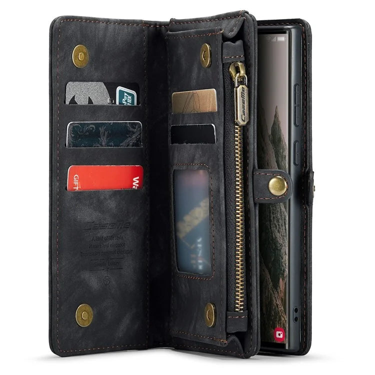 CASEME 008 Series for Samsung Galaxy S24 Ultra Leather Case Detachable Wallet Phone Cover