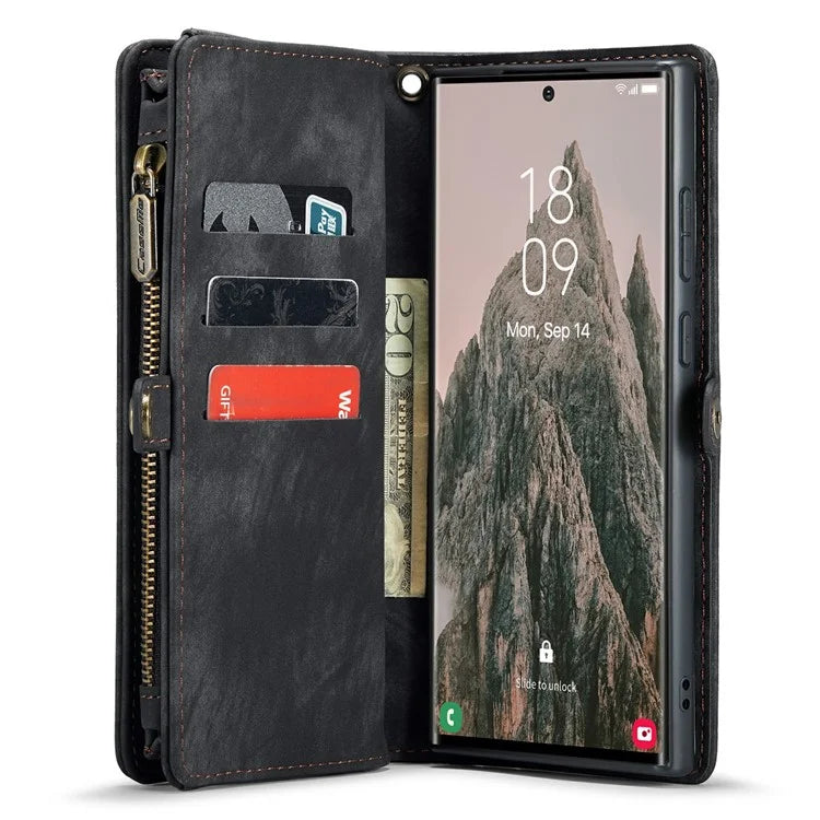 CASEME 008 Series for Samsung Galaxy S24 Ultra Leather Case Detachable Wallet Phone Cover