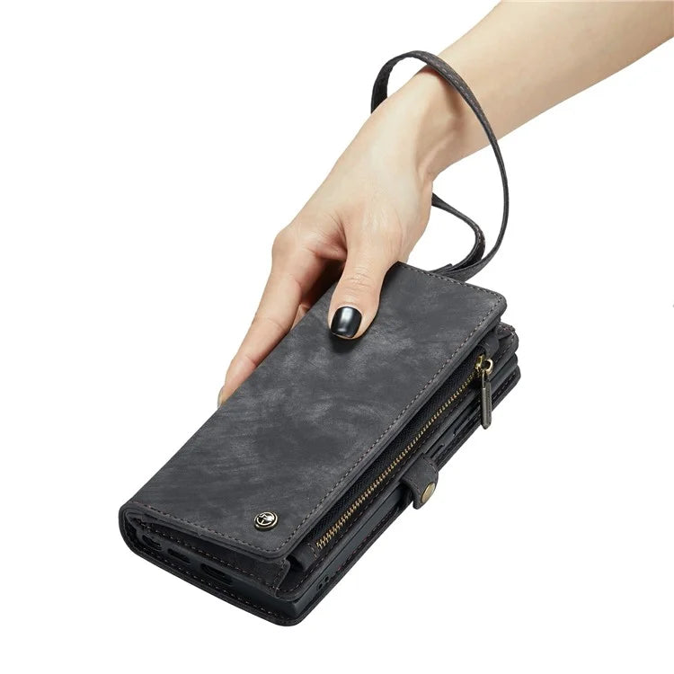 CASEME 008 Series for Samsung Galaxy S24 Ultra Leather Case Detachable Wallet Phone Cover
