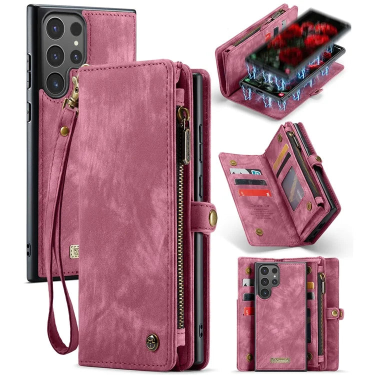 CASEME 008 Series for Samsung Galaxy S24 Ultra Leather Case Detachable Wallet Phone Cover