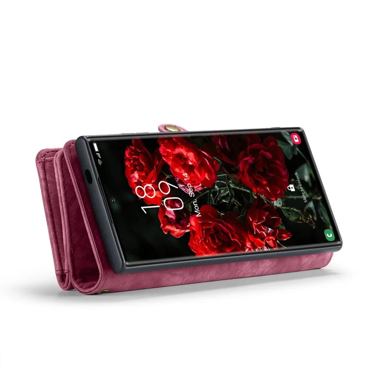 CASEME 008 Series for Samsung Galaxy S24 Ultra Leather Case Detachable Wallet Phone Cover