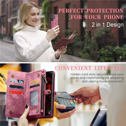 CASEME 008 Series for Samsung Galaxy S24 Ultra Leather Case Detachable Wallet Phone Cover