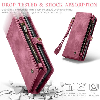 CASEME 008 Series for Samsung Galaxy S24 Ultra Leather Case Detachable Wallet Phone Cover