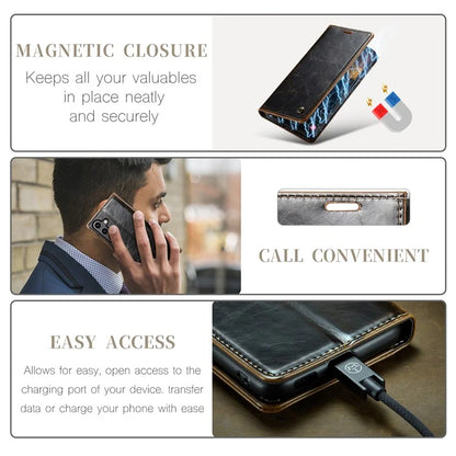 CASEME 003 Series For Samsung Galaxy S24+ Wallet Case Retro Waxy Crazy Horse Texture Cover
