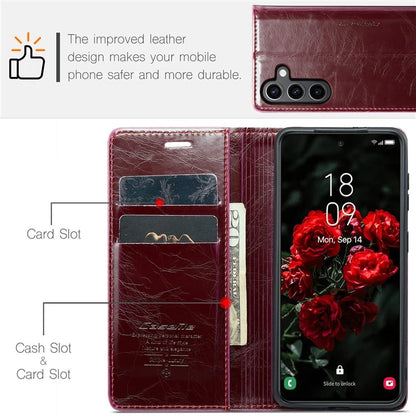 CASEME 003 Series For Samsung Galaxy S24+ Wallet Case Retro Waxy Crazy Horse Texture Cover