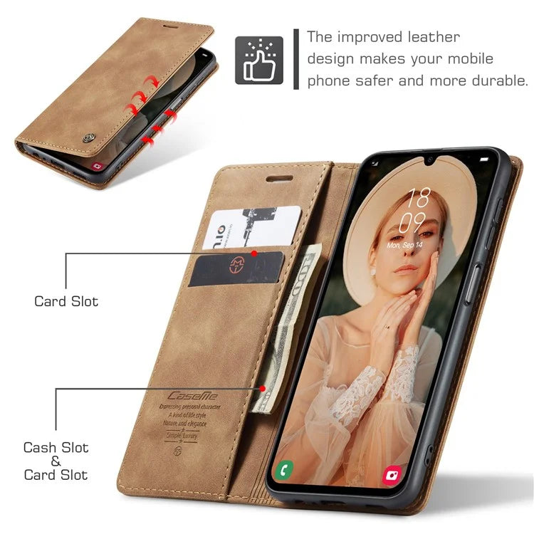 CASEME 013 Series For Samsung Galaxy A15 5G / A15 4G Case Business Style Flip Stand Phone Cover