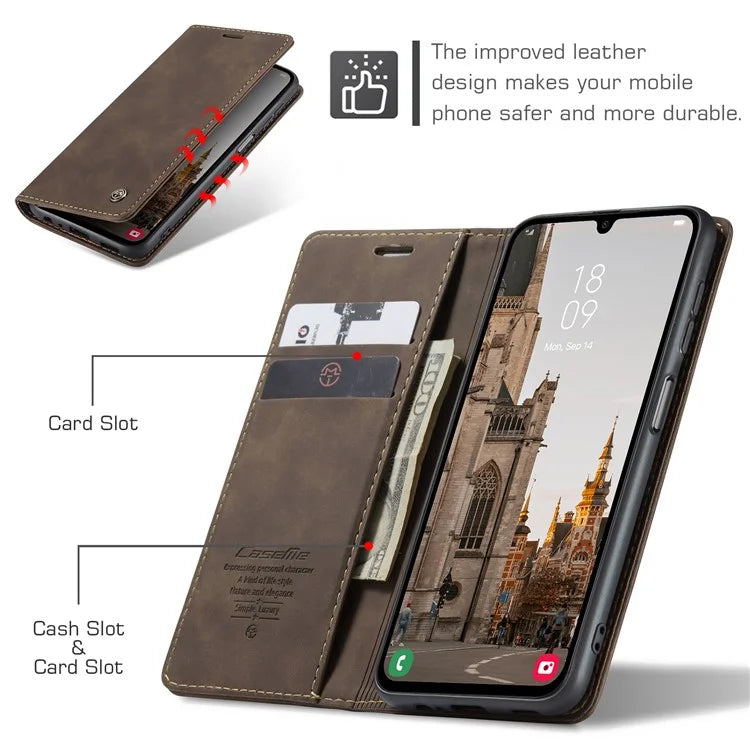 CASEME 013 Series For Samsung Galaxy A15 5G / A15 4G Case Business Style Flip Stand Phone Cover