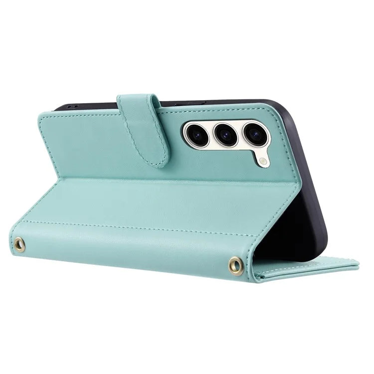 For Samsung Galaxy S23 Case Crossbody Wallet Phone Cover with Rhombus Grid Design