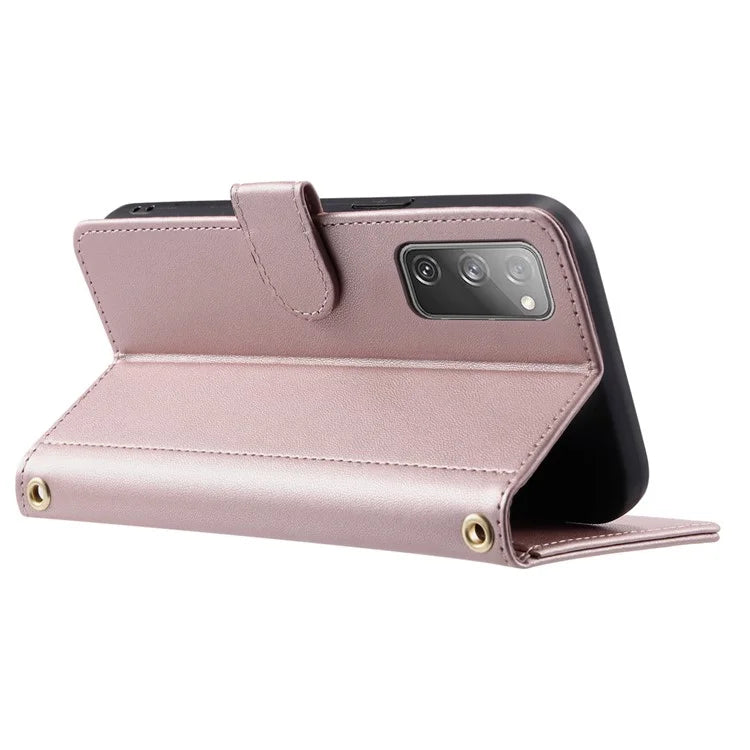 For Samsung Galaxy S20 FE / S20 FE 5G / S20 FE 2022 / S20 Lite Case Leather Wallet Cover with Straps