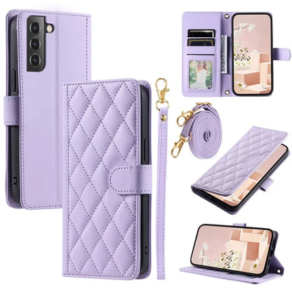 For Samsung Galaxy S21+ 5G Case Wallet Phone Cover with Crossbody Shoulder Strap